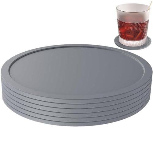 Ericetion 6 Stück Silikonuntersetzer für Getränke rutschfeste Untersetzer Rund Wiederverwendbare Getränkeuntersetzer Tischuntersetzer für Kaffeetasse Weinglas Bierflasche von Ericetion