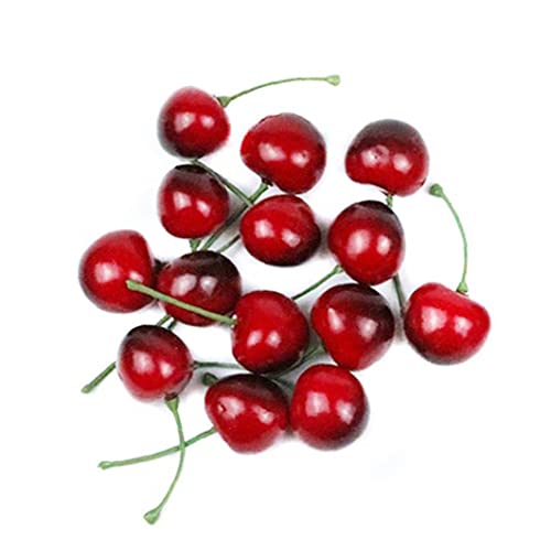Ericetion 30 Stücke Künstliche Kirschen Gefälschte Rot Kirschen Lebensechte Obst Model Für Küche Party Dekoration Fotografie Requisiten von Ericetion