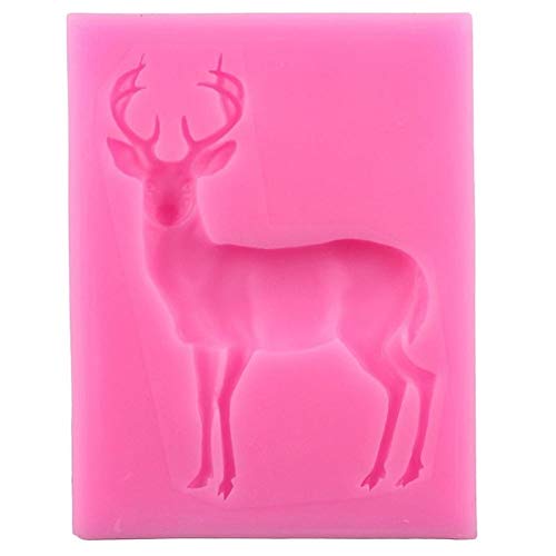 3D -Hirsch Silikonform Polymer Ton Süßigkeiten Schokoladenkekse Backform Weihnachts Cupcake Topper Fondantkuchen Dekoration Werkzeuge von Ericetion