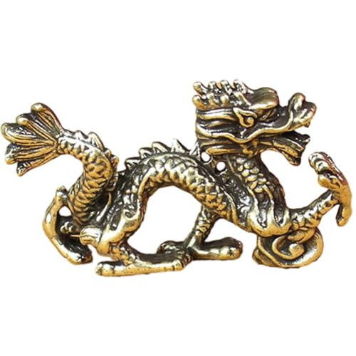Ericetion Reine Messing Feng Shui Drachenstatuen, chinesische Drachenfigur-Ornament für Zuhause, Büro, Auto-Dekoration, um Wohlstand und Glück anzuziehen. von Ericetion
