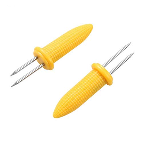 Ericetion Stainless Steel BBQ Corn Prongs Sweetcorn Skewers Cob Holder 6 Pcs/Lot von Ericetion
