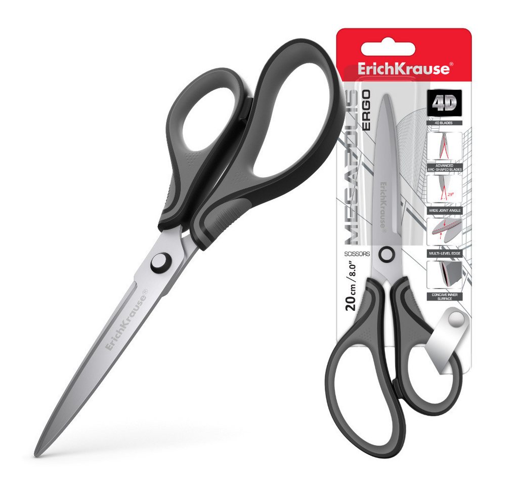 Erich Fend Papierscheren, Schere 20cm rostfrei 4D Klingen ergonomisch 1 Stück Grau / Schwarz Erich Fend Papierscheren, Schere 20cm rostfrei 4D Klingen ergonomisch 1 Stück Grau / Schwarz von Erich Fend