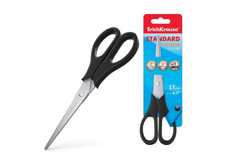 Erich Krause Papierscheren, Schere 17cm EasyCut rostfrei 2D Edelstahlklingen 1 Stück Schwarz Erich Krause Papierscheren, Schere 17cm EasyCut rostfrei 2D Edelstahlklingen 1 Stück Schwarz von Erich Krause