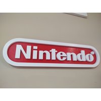 Nintendo Logo 210mm 8" Breit Für Spielzimmer Mancave Massiv Oder Durchscheinend von ErikECrafts