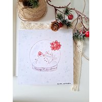 Niedliche Gemütliche Winter Wunderland Schneekugel Mit Katze Die Einen Schneemann Bauen Illustration Kunstdruck Postkarte Niedliche Gemütliche Winter Wunderland Schneekugel Mit Katze Die Einen Schneemann Bauen Illustration Kunstdruck Postkarte von ErikaArtStudioShop