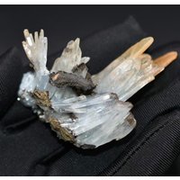 51G Blaues Baryt Auf Matrix Mit Psilomelan - Rohes Hellblaues Nador, Marokko Natürliches Mineral Specimen Seltenes Kristall von ErikordGems