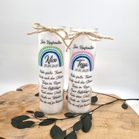 Kerze Zur Konfirmation Mit Regenbogen, Namen Und Datum - Kommunion Oder Firmung Kerze Zur Konfirmation Mit Regenbogen, Namen Und Datum - Kommunion Oder Firmung von Erinnerungsverliebt