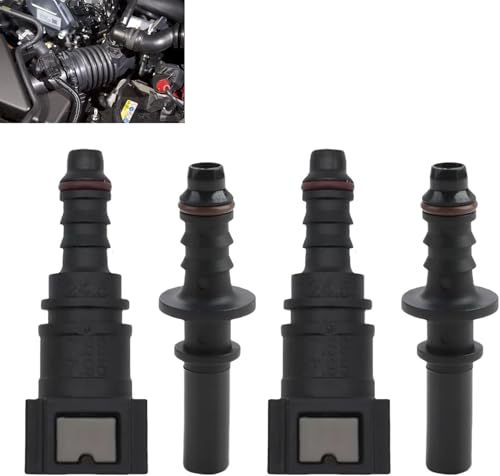 2er-Set 7,89 mm ID6 SAE auf 5/16 8mm 90 Gerader Auto-Kraftstoffleitungsschlauch, Schnellverschluss-Anschluss, Trennschlauch, Benzinschlauch Kupplung von Erioscar