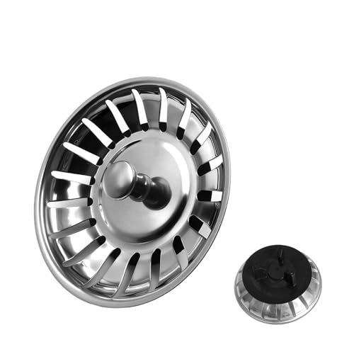 Ø 80mm Stöpsel Siebkörbchen mit Dichtung für IKEA Siphon ATLANT und DOMSJÖ, Siebkörbchen Spüle Kit mit Montageschraube und Mutter von Erioscar