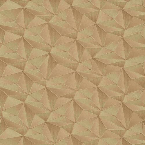 BRICOFLOR Goldene Tapete geometrisch | Moderne Vliestapete mit Dreieck Design in Gold | Vlies Mustertapete mit Metallic Effekt für Schlafzimmer und Esszimmer von EB-Erismann