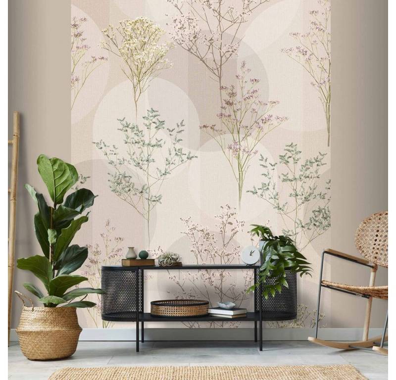 Erismann Fototapete Floral Blumen Grafikmuster Beige 2268-20 Elle Decoration von Erismann