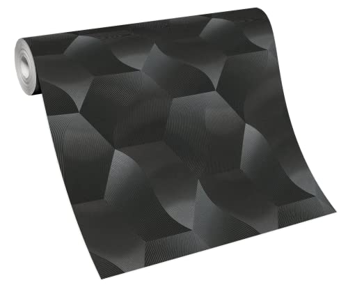 Vlies Tapete Design 3D Optik schwarz metallic schimmer geometrisch 10169-15 Erismann von EB-Erismann