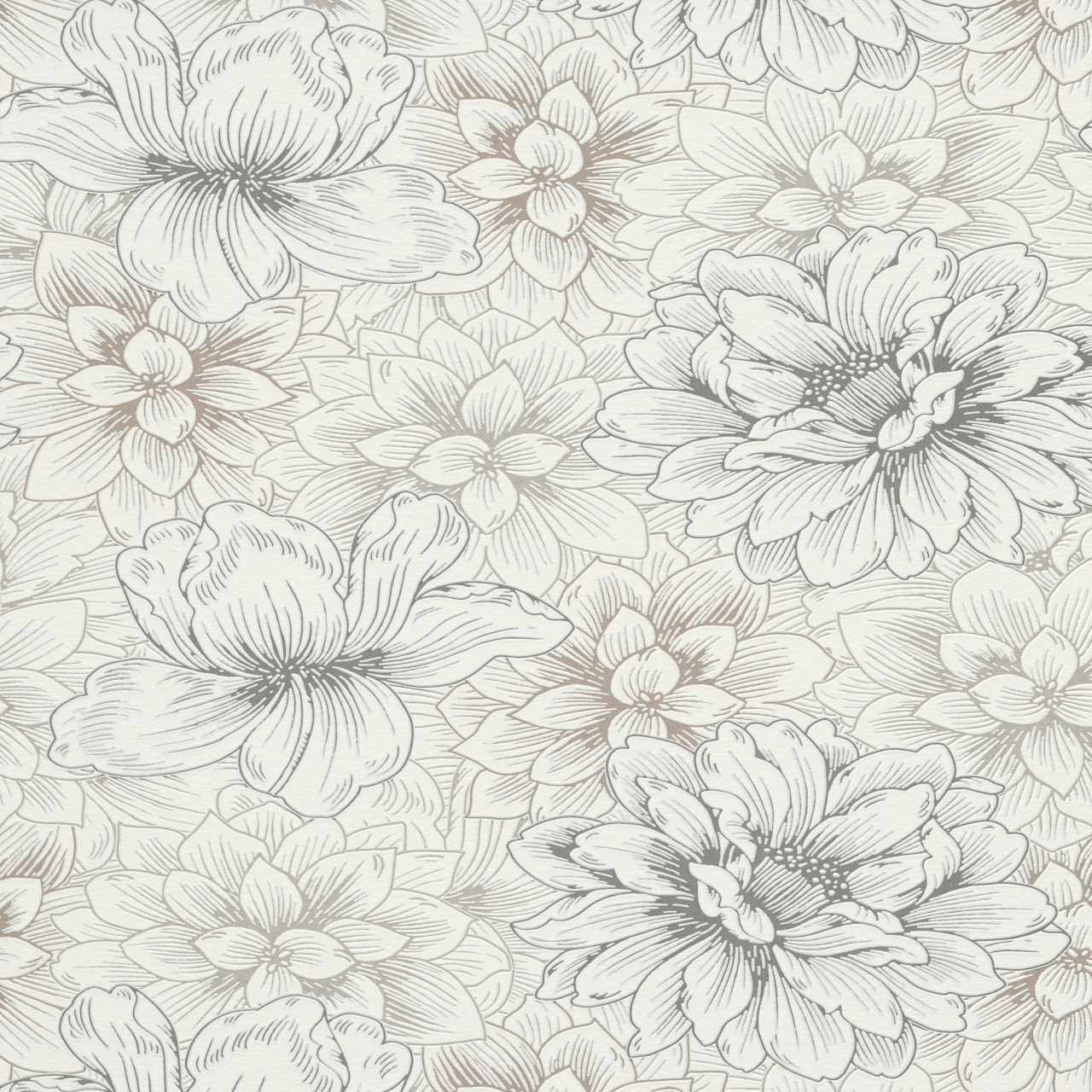 Struktur Vliestapete 5425-02 Blumen Floral 0.53 x 10.05 m Bestseller Erismann von Erismann