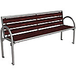 Siesta Bank mit Rückenlehne 1896 x 486 mm Weißaluminium Silber von Erlau