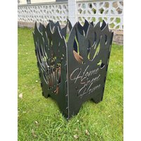 Feuerkorb "Home Sweet Home" Hochwertig Und Robust Aus 3mm Stahl, Feuerstelle Für Den Garten von Erlebnisstahl