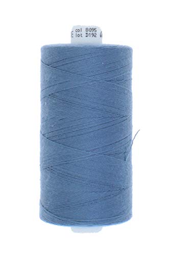 1000 Meter Nähgarn Stärke 30 50 80 120 (8095 - blaugrau, Stärke 30 - Knopfloch & Ziergarn) von Erlif