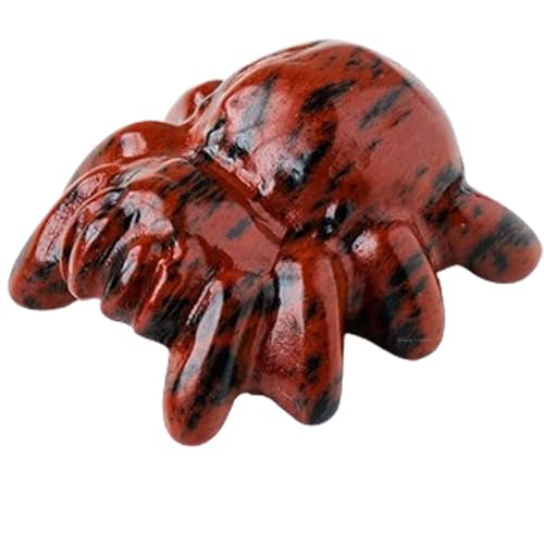 Erliway 1.2" Rote Obsidian Kristall Spinne Figuren, Hand Geschnitzte Spinne Skulptur, heilende Kristall Stein Statuen, süße Edelstein Schnitzereien für Home Office Dekor Geschenk von Erliway