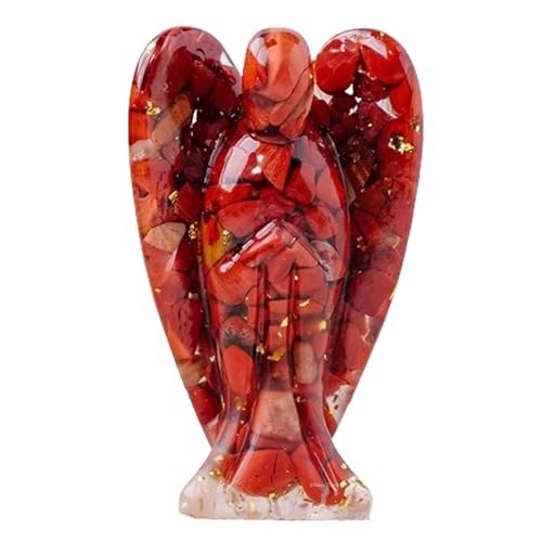 Erliway 7.8cm große Red Jaspis Kristall Schutzengel Figuren, natürliche Heilung Kristall Chips Harz Engel Statue für Frieden Meditation Ostern Home Decor Geschenke Erliway 7.8cm große Red Jaspis Kristall Schutzengel Figuren, natürliche Heilung Kristall Chips Harz Engel Statue für Frieden Meditation Ostern Home Decor Geschenke von Erliway