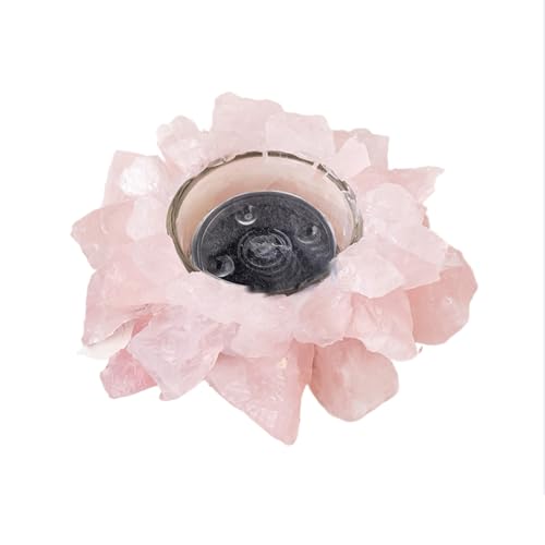 Natürliche Rosenquarzkristalle, Rohe Kristall Teelicht Kerzenhalter Kristallstein Kerzenständer High Energy Geode Votiv mit heilenden Effekten (Nicht enthalten Kerze) von Erliway