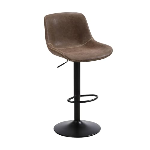 Ermnois Barhocker, schwenkbare Thekenhocker mit Rückenlehne, verstellbare Moderne Barstühle, hoher Stühle armloser PU Leder Kücheninselhocker,Braun von Ermnois