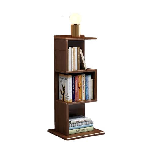Ernqi Modernes Bücherregal In Mehreren Farben Und Stilen, Bücherschrank Frei Kombinierbar, Mehrstufige Aufbewahrung Auf Massivholzbasis, Perfekte Eckvitrine Für Bücher Und Mehr(Walnut,36.2in) von Ernqi
