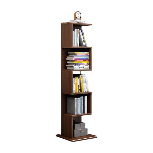 Ernqi Modernes Bücherregal In Mehreren Farben Und Stilen, Bücherschrank Frei Kombinierbar, Mehrstufige Aufbewahrung Auf Massivholzbasis, Perfekte Eckvitrine Für Bücher Und Mehr(Walnut,59.8in) von Ernqi