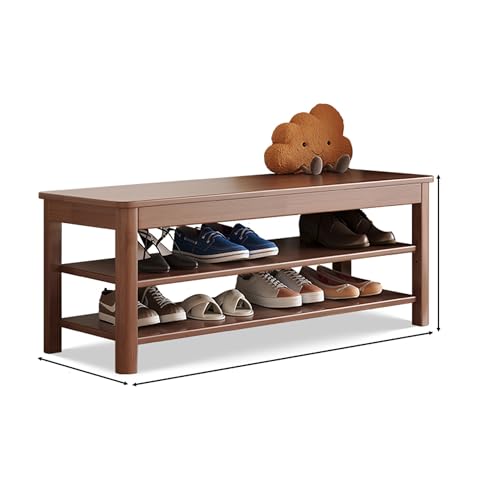Schuhregalschrank, Eingangsbank Für Vordertür, Regal-Organizer Für Den Eingangsbereich, Lange Bank Mit Abgerundeten Ecken, Dicke Schichtplatte, Höhenverstellbar, Robuster Holzrahmen(Walnut,2ND FLOOR_2 Schuhregalschrank, Eingangsbank Für Vordertür, Regal-Organizer Für Den Eingangsbereich, Lange Bank Mit Abgerundeten Ecken, Dicke Schichtplatte, Höhenverstellbar, Robuster Holzrahmen(Walnut,2ND FLOOR_2 von Ernqi
