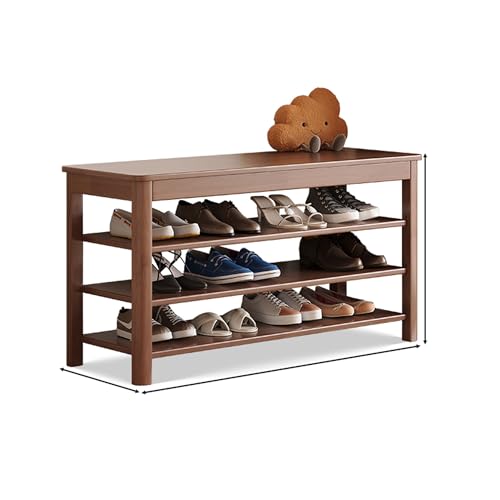 Schuhregalschrank, Eingangsbank Für Vordertür, Regal-Organizer Für Den Eingangsbereich, Lange Bank Mit Abgerundeten Ecken, Dicke Schichtplatte, Höhenverstellbar, Robuster Holzrahmen(Walnut,3RD FLOOR_3 Schuhregalschrank, Eingangsbank Für Vordertür, Regal-Organizer Für Den Eingangsbereich, Lange Bank Mit Abgerundeten Ecken, Dicke Schichtplatte, Höhenverstellbar, Robuster Holzrahmen(Walnut,3RD FLOOR_3 von Ernqi