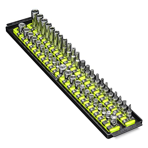 Ernst Manufacturing 8461HV Socket Boss 2-läufig, 1/4-Zoll-Antrieb, Steckschlüssel-Organizer, 48,9 cm, hohe Sichtbarkeit von Ernst Manufacturing