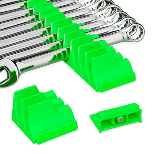Ernst Manufacturing Wrench Pro – Modularer Schraubenschlüssel-Organizer für 20 Werkzeuge mit Magnetfuß (grün) – Hergestellt in den USA von Ernst Manufacturing