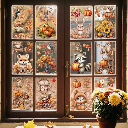Fensterbilder Herbst, Herbst Aufkleber, Wiederverwendbar, Herbstdeko Fenster Kinder, Selbstklebend Herbstdeko Fenster, Fensterbilder Selbstklebend, Thanksgiving Fensterdeko Fensterbilder Herbst, Herbst Aufkleber, Wiederverwendbar, Herbstdeko Fenster Kinder, Selbstklebend Herbstdeko Fenster, Fensterbilder Selbstklebend, Thanksgiving Fensterdeko von Eroionet