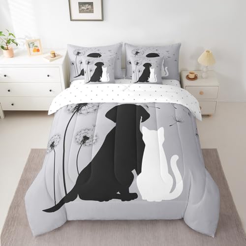 Erosebridal 7-teiliges Katzen-Bettwäsche-Set, Hunde-Bettwäsche-Set, Queen-Size-Größe, Löwenzahn-Steppdecke, Schlafzimmer, dekoratives süßes Haustier-Bettlaken-Set, Bett in einer Tasche, für Kinder Erosebridal 7-teiliges Katzen-Bettwäsche-Set, Hunde-Bettwäsche-Set, Queen-Size-Größe, Löwenzahn-Steppdecke, Schlafzimmer, dekoratives süßes Haustier-Bettlaken-Set, Bett in einer Tasche, für Kinder von Erosebridal