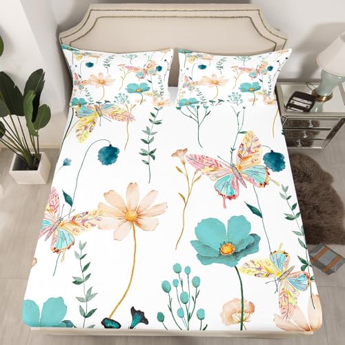 Erosebridal Aquarell-Bettwäsche-Set für Mädchen und Damen, rustikales Bauernhaus-Spannbetttuch, pastorale Zweige, ästhetische Laken, 2 Kissenbezüge Erosebridal Aquarell-Bettwäsche-Set für Mädchen und Damen, rustikales Bauernhaus-Spannbetttuch, pastorale Zweige, ästhetische Laken, 2 Kissenbezüge von Erosebridal
