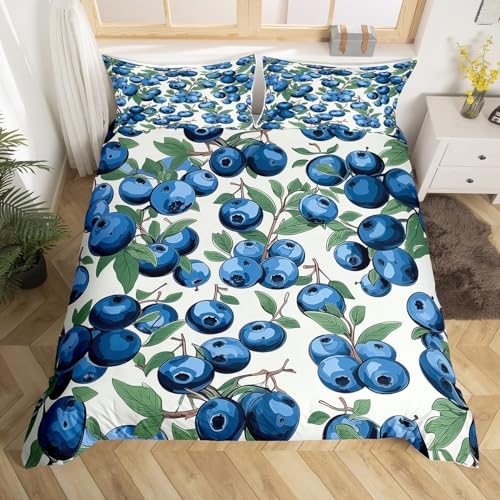Erosebridal Blaubeer-Bettbezug für Mädchen, Queen-Size-Bett, bedruckt, grüne Blätter, botanisches Thema, Bettbezug, Kinderzimmer, Jungen, Schlafzimmer, dekorativ, Mikrofaser, 3-teilig Erosebridal Blaubeer-Bettbezug für Mädchen, Queen-Size-Bett, bedruckt, grüne Blätter, botanisches Thema, Bettbezug, Kinderzimmer, Jungen, Schlafzimmer, dekorativ, Mikrofaser, 3-teilig von Erosebridal