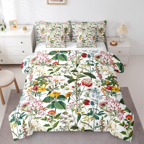 Erosebridal Boho Flower 7-teiliges Bettwäsche-Set in voller Größe, Frühlings-Retro-Blumenbett in einer Tasche, botanische Blätter, Gänseblümchen, Tröster-Set mit Laken, frische Natur Erosebridal Boho Flower 7-teiliges Bettwäsche-Set in voller Größe, Frühlings-Retro-Blumenbett in einer Tasche, botanische Blätter, Gänseblümchen, Tröster-Set mit Laken, frische Natur von Erosebridal