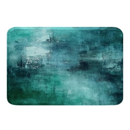 Erosebridal Duschvorleger mit Farbverlauf, blaugrün, Batikfärbung, Badezimmerteppich für Damen und Herren, Ombré-Grunge, rutschfest, 50,8 x 81,3 cm, abstrakte Aquarell-Badematte, moderne Geometrie Erosebridal Duschvorleger mit Farbverlauf, blaugrün, Batikfärbung, Badezimmerteppich für Damen und Herren, Ombré-Grunge, rutschfest, 50,8 x 81,3 cm, abstrakte Aquarell-Badematte, moderne Geometrie von Erosebridal