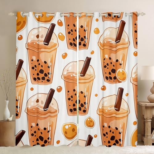 Erosebridal Niedliche Boba-Fenstervorhänge, Milchtee, Mädchen, 106,7 cm B x 160 cm, 2 Paneel-Sets, süße Blasentee, Verdunkelungsvorhänge für Kinder, Teenager, Erwachsene, Raumdekoration Erosebridal Niedliche Boba-Fenstervorhänge, Milchtee, Mädchen, 106,7 cm B x 160 cm, 2 Paneel-Sets, süße Blasentee, Verdunkelungsvorhänge für Kinder, Teenager, Erwachsene, Raumdekoration von Erosebridal
