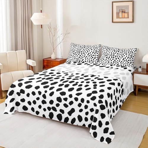 Erosebridal Schwarz-Weiß gepunktetes Queen-Bettlaken, minimalistisch, Boho, modernes Bettwäsche-Set, Aquarell, ästhetische Laken, Graffiti, geometrisch, abstrakt, Bettlaken Erosebridal Schwarz-Weiß gepunktetes Queen-Bettlaken, minimalistisch, Boho, modernes Bettwäsche-Set, Aquarell, ästhetische Laken, Graffiti, geometrisch, abstrakt, Bettlaken von Erosebridal