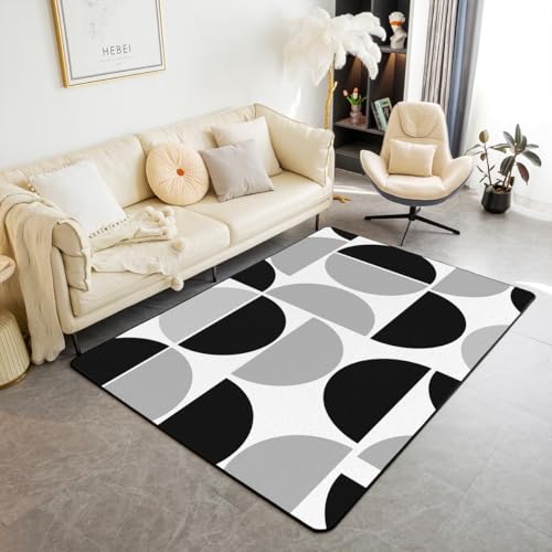 Erosebridal Teppich, Retro, Mitte des Jahrhunderts, Wohnzimmerteppich, 12,7 x 17,8 cm, Boho, geometrisch, dekorativer Teppich, Vintage, abstrakte Kunst, moderne Bodenmatte für den Innenbereich, Grau Erosebridal Teppich, Retro, Mitte des Jahrhunderts, Wohnzimmerteppich, 12,7 x 17,8 cm, Boho, geometrisch, dekorativer Teppich, Vintage, abstrakte Kunst, moderne Bodenmatte für den Innenbereich, Grau von Erosebridal