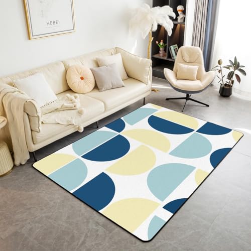 Erosebridal Teppich im Retro-Stil, Boho-Stil, Wohnzimmer, 12,7 x 17,8 cm, Vintage, geometrisch, abstrakt, dekorativer Teppich, bunt, moderne Kunst, Bodenmatte, Gelb und Blau Erosebridal Teppich im Retro-Stil, Boho-Stil, Wohnzimmer, 12,7 x 17,8 cm, Vintage, geometrisch, abstrakt, dekorativer Teppich, bunt, moderne Kunst, Bodenmatte, Gelb und Blau von Erosebridal