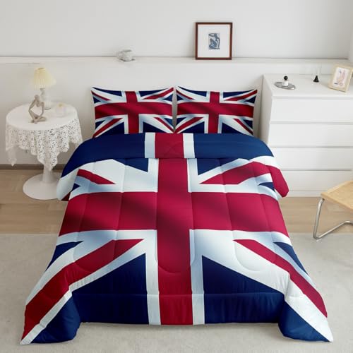 Erosebridal Union-Jack-Queen-Bettwäsche-Set, Retro-Flagge des Vereinigten Königreichs, leichtes Bettwäsche-Set für Kinder, Jungen, Mädchen, Vintage, London, atmungsaktive Daunendecke für Schlafzimmer Erosebridal Union-Jack-Queen-Bettwäsche-Set, Retro-Flagge des Vereinigten Königreichs, leichtes Bettwäsche-Set für Kinder, Jungen, Mädchen, Vintage, London, atmungsaktive Daunendecke für Schlafzimmer von Erosebridal