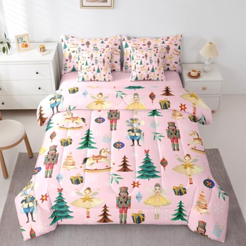 Erosebridal Weihnachtliches Nussknacker-Königin-Bettwäsche-Set mit Laken, Cartoon-Maus, 7-teiliges Bettwäsche-Set, kleines Ballett-Prinzessinnenbett in einer Tasche, Schneeflocke, Weihnachtsbaum Erosebridal Weihnachtliches Nussknacker-Königin-Bettwäsche-Set mit Laken, Cartoon-Maus, 7-teiliges Bettwäsche-Set, kleines Ballett-Prinzessinnenbett in einer Tasche, Schneeflocke, Weihnachtsbaum von Erosebridal