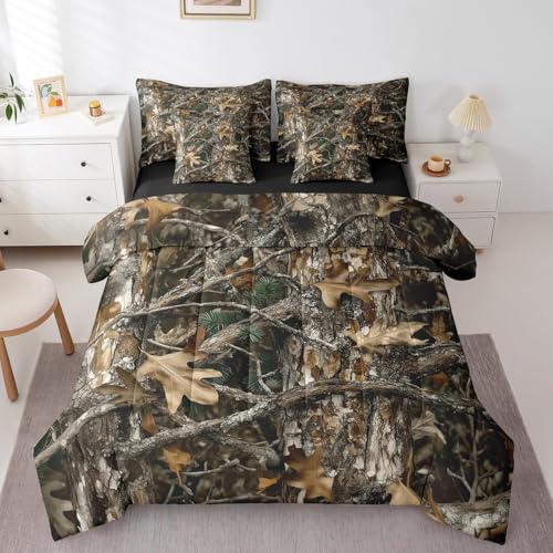 Rustikales Bettwäsche-Set, 7-teilig, Camouflage, für King-Size-Bett, für Erwachsene, Teenager, Herren, Bauernhaus, Landhütte, Jagd, Wald, Hütte, Bettlaken-Set mit Bettdecke, Kinder, Jungen Rustikales Bettwäsche-Set, 7-teilig, Camouflage, für King-Size-Bett, für Erwachsene, Teenager, Herren, Bauernhaus, Landhütte, Jagd, Wald, Hütte, Bettlaken-Set mit Bettdecke, Kinder, Jungen von Erosebridal