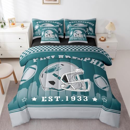 Sport-Bettwäsche-Set für Jungen, American Football, 7-teiliges Bettdecken-Set für Doppelbett, für Fußballgeschenke, Sport-Rugby-Bett in einer Tasche mit Bettlaken und Spannbetttuch, Gelb und Schwarz Sport-Bettwäsche-Set für Jungen, American Football, 7-teiliges Bettdecken-Set für Doppelbett, für Fußballgeschenke, Sport-Rugby-Bett in einer Tasche mit Bettlaken und Spannbetttuch, Gelb und Schwarz von Erosebridal
