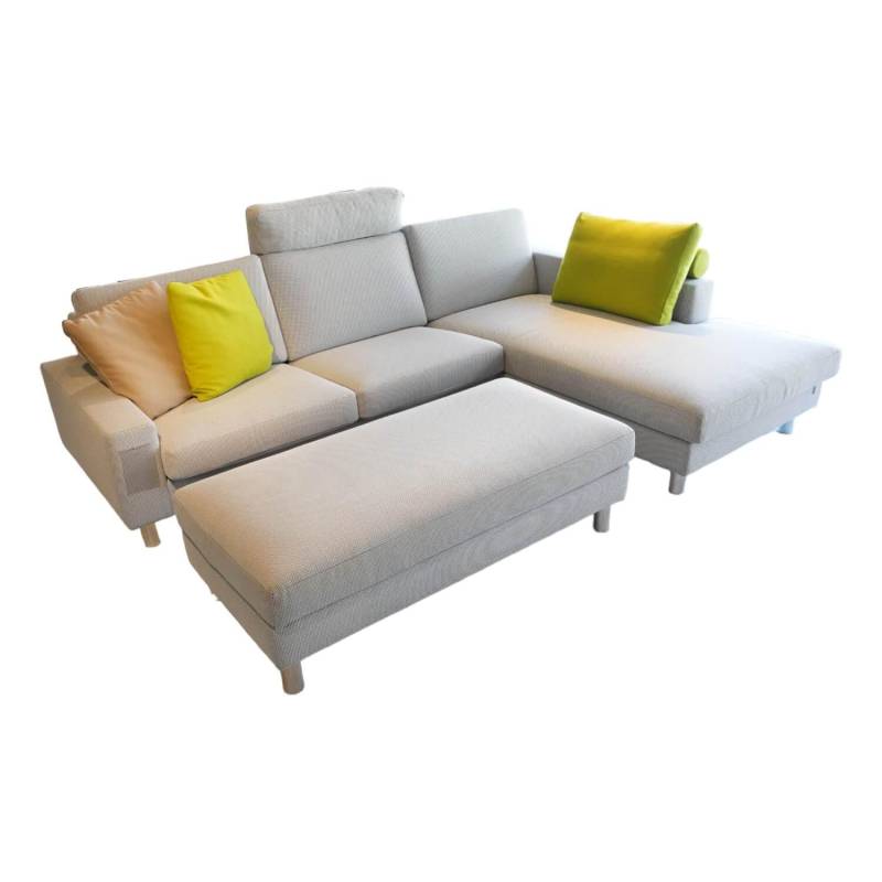 Ecksofa Classic 500 Stoff Sugar 2010 80 Grau Metallfüße Hochglanz Inklusive Hock... von Erpo