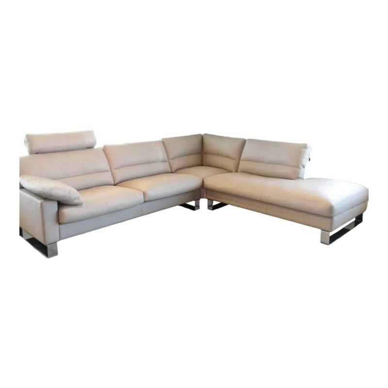 Ecksofa Esparo 400 Bezug Leder I 43.210 Creme Kufen 8 HG Mit Kopfstütze Und Arml... von Erpo