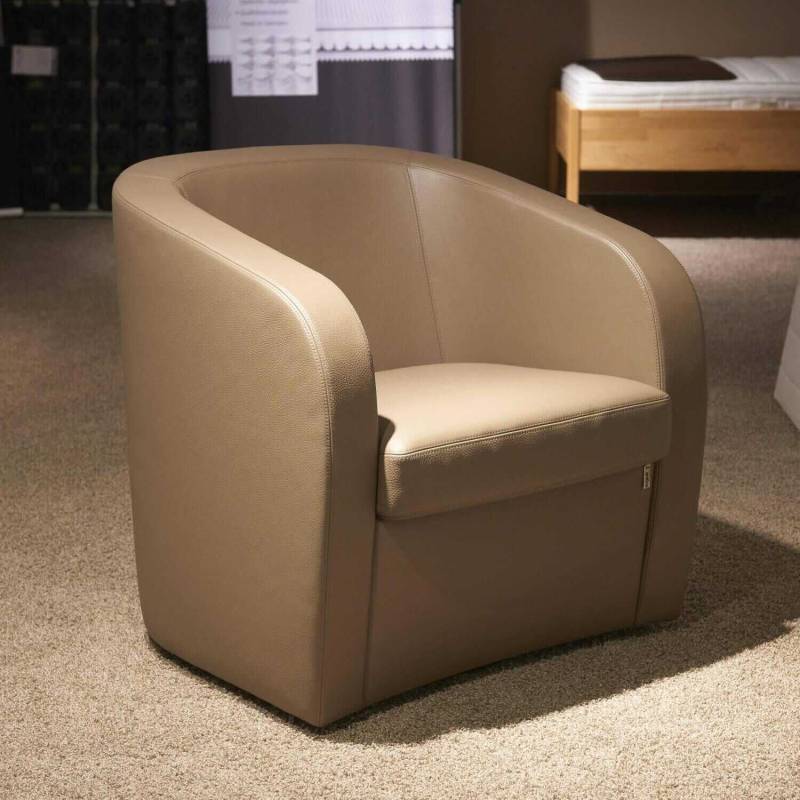 Einzelsessel Classic Leder 43.560 Fango Braun mit Drehteller von Erpo