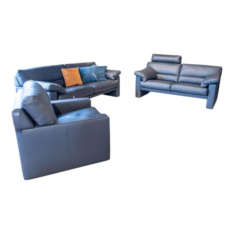 Polstergarnitur Leder 43 059 Braun Inklusive Kopfstütze 2 Sofas 1 Sessel von Erpo