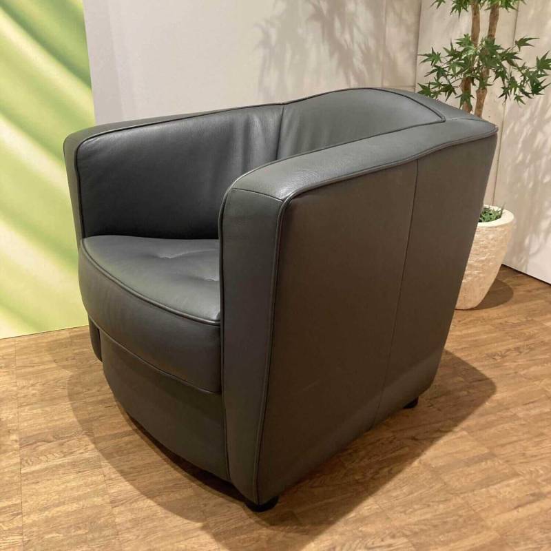 Polstersessel Classics CL 190 Leder I-43.059 Anthrazit Holzfüsse Schwarz von Erpo