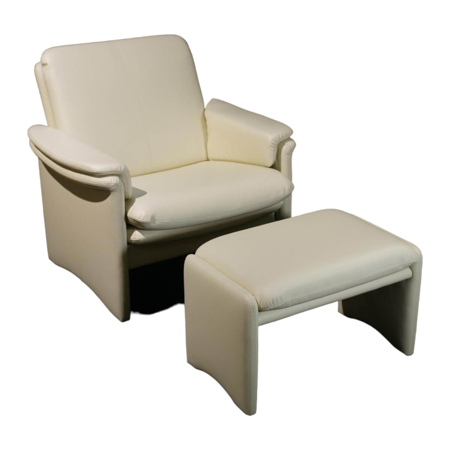 Sessel City Bezug Leder 42.310 Beige Mit Hocker von Erpo